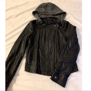 Women’s black leather jacket